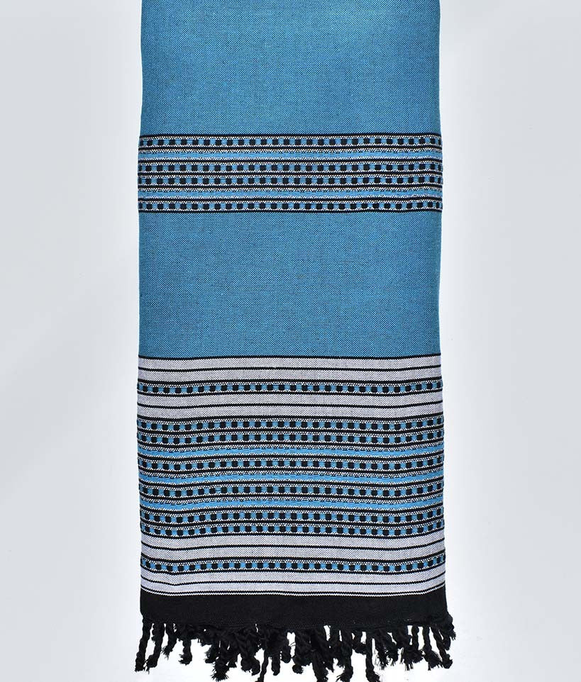 Jeté Arabesque bleu de France Fouta Tunisia - 1