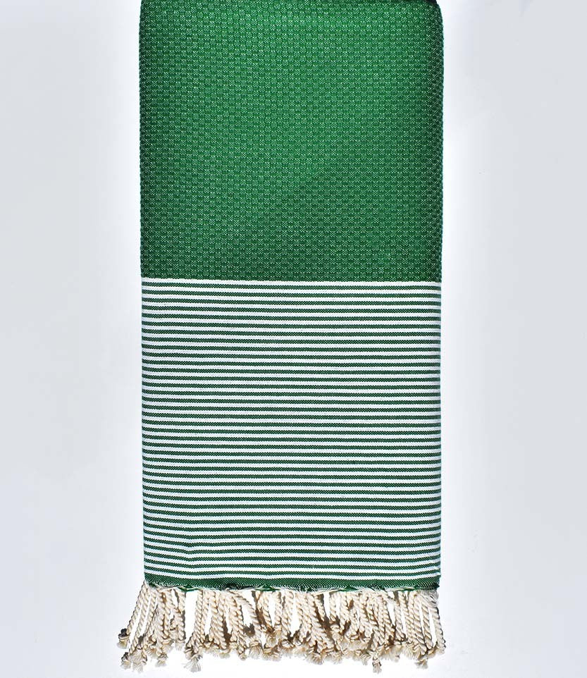 Jeté couple en nid d'abeille vert  - 1