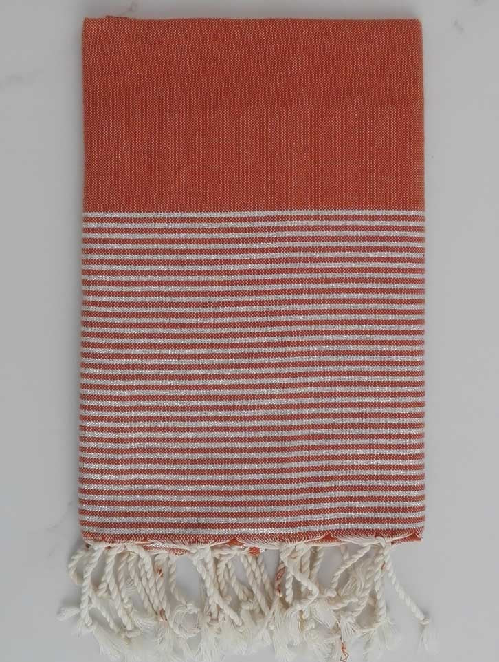 FOUTA Lurex plate roux 