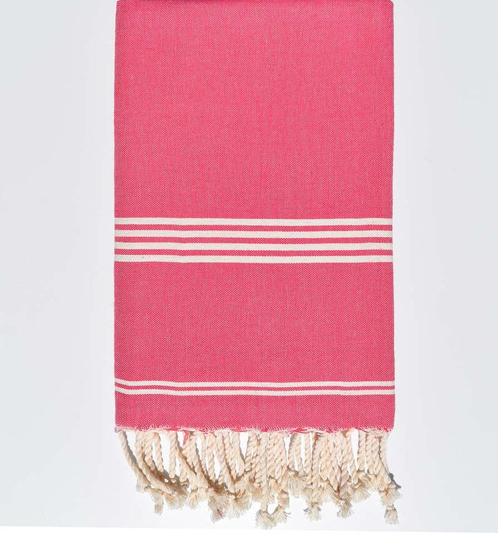 Fouta Mykonos en Coton Recyclé rose fuchsia Fouta Tunisia - 4