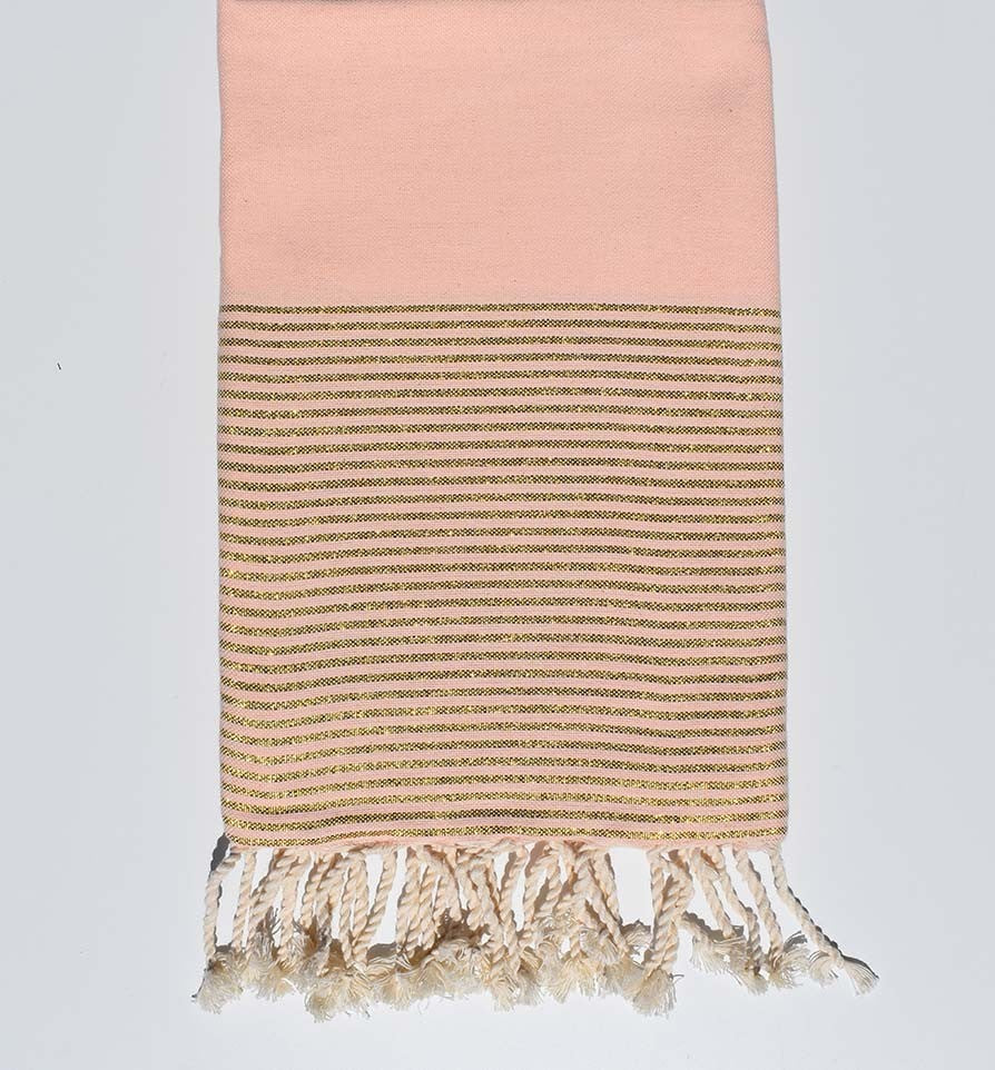 Fouta Lurex plate rose pêche Fouta Tunisia - 1