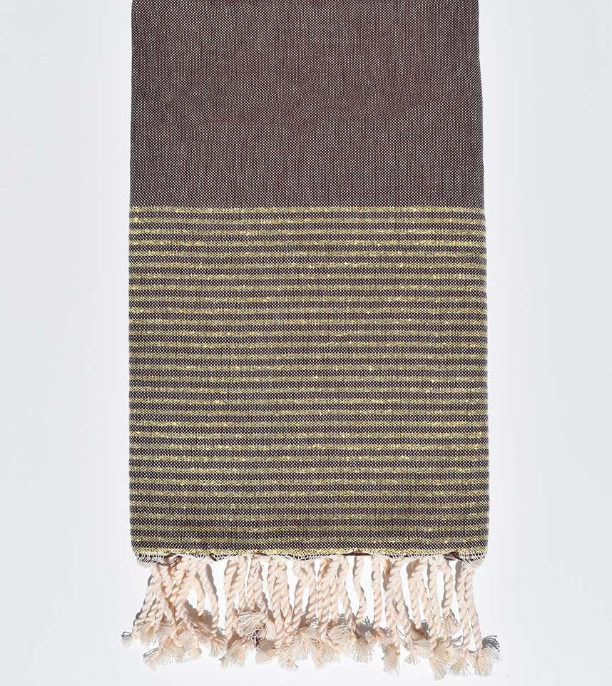 Fouta plate violet d'évèque avec lurex doré Fouta Tunisia - 1