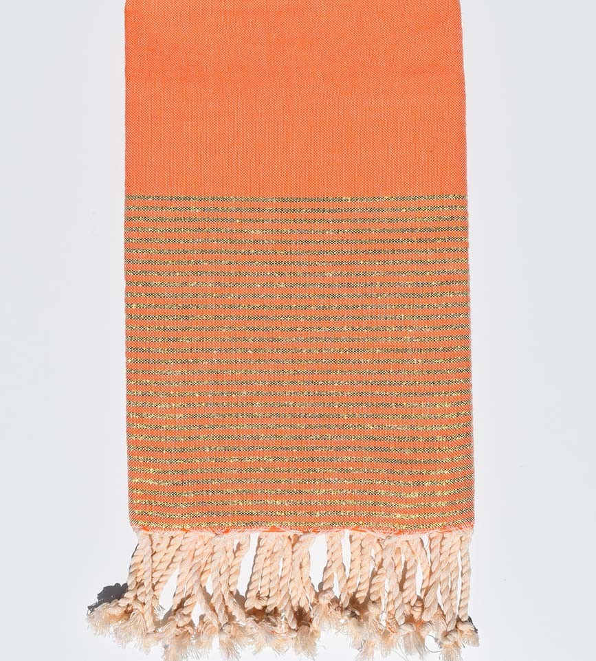 FOUTA Lurex plate corail orange Fouta Tunisia - 1