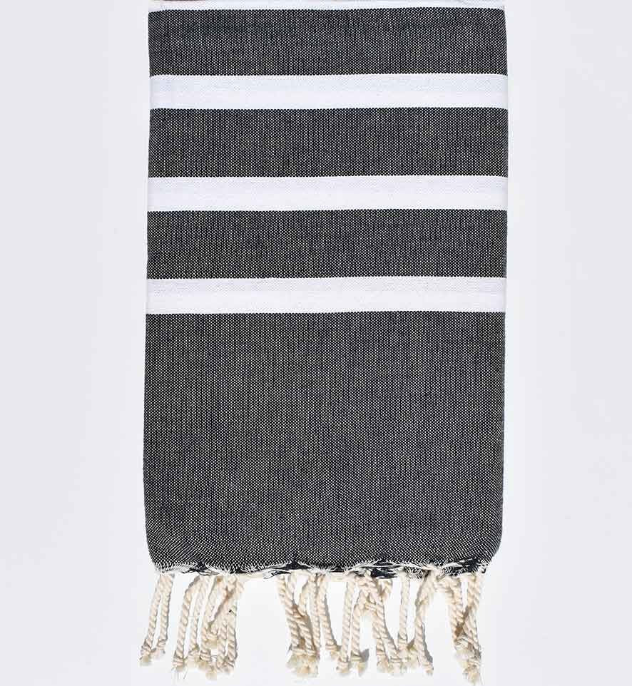Serviette de plage belu nuit et blanc Fouta Tunisia - 1