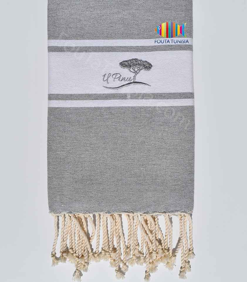 Fouta Personnalisée Prénom - Broderie Française, Tissage Tunisien, 100% Coton Recyclé 200x100 Cm