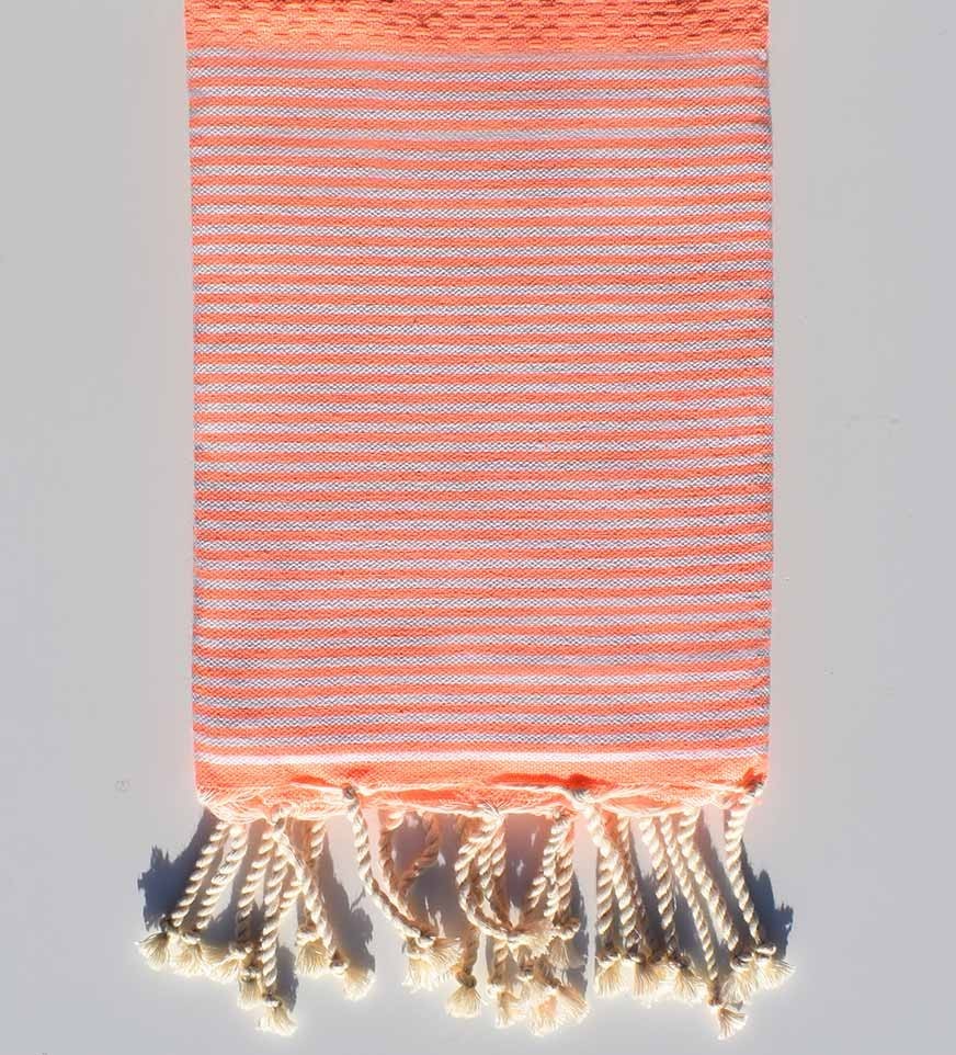 Fouta nid d'abeille enfant corail fluo  - 1