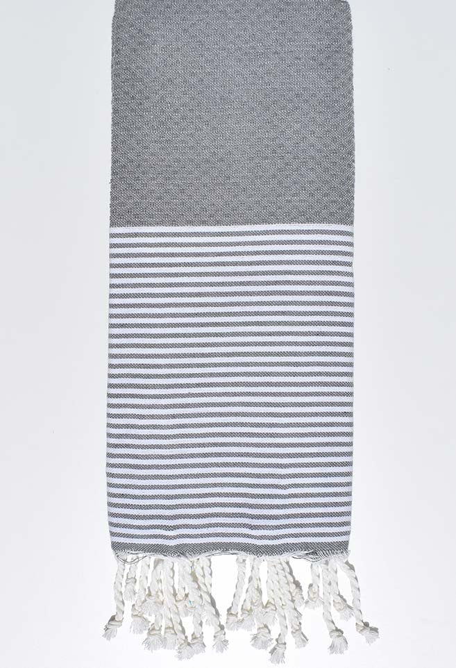 Fouta enfant nid d'abeille gris Fouta Tunisia - 1