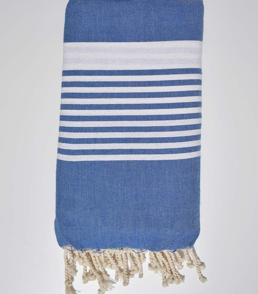 Jeté bleu jean avec rayures 1.90m/2m Fouta Tunisia - 1