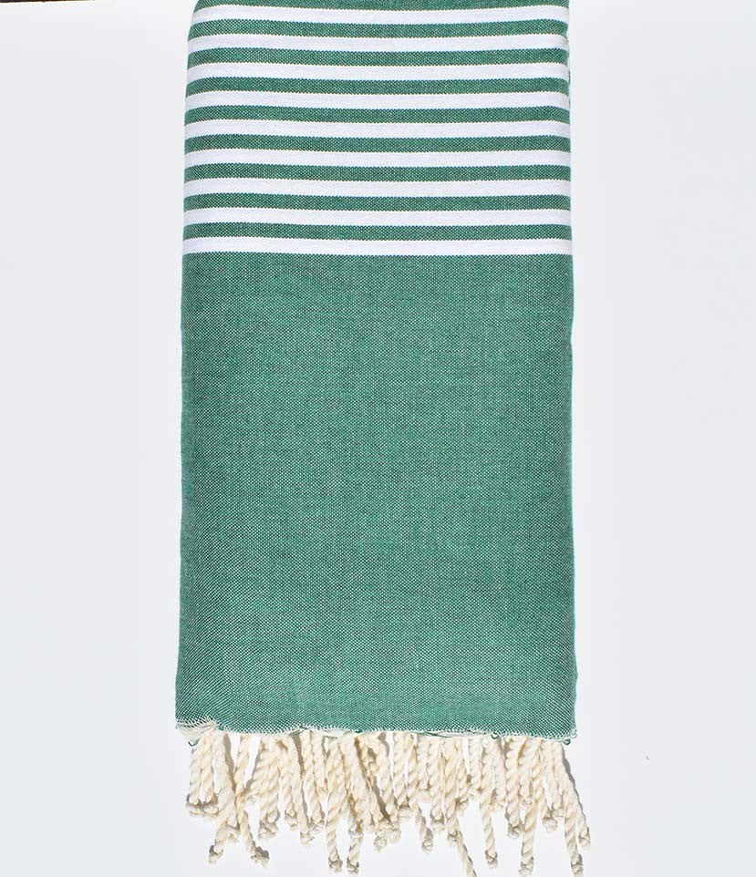 Jeté vert avec rayures Fouta Tunisia - 1