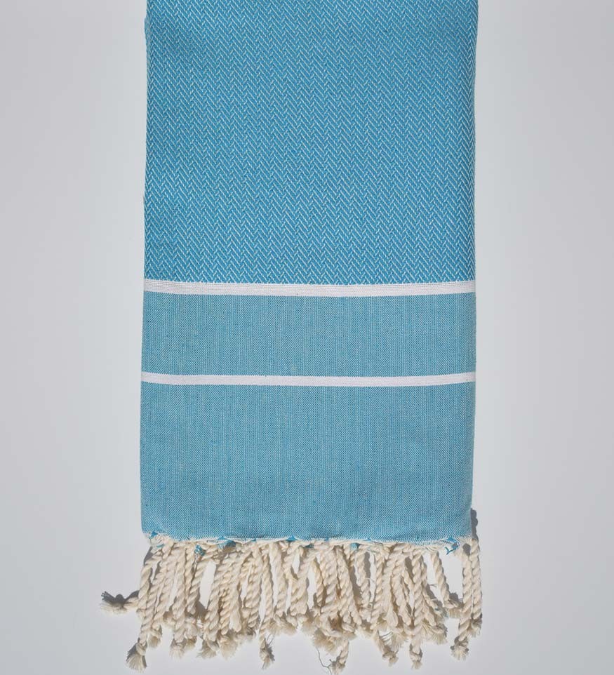 Fouta chevron bleu céleste Fouta Tunisia - 1