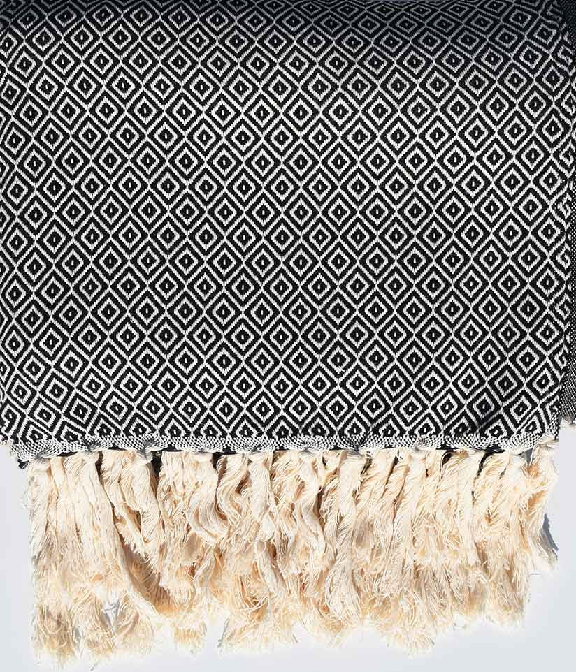 Plaid bleu foncé 2.6m*1.6m Fouta Tunisia - 1