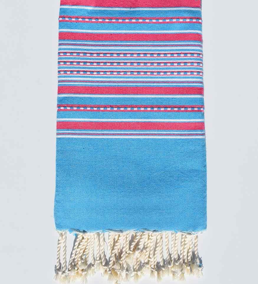Fouta arabesque bleu azur Fouta Tunisia - 1