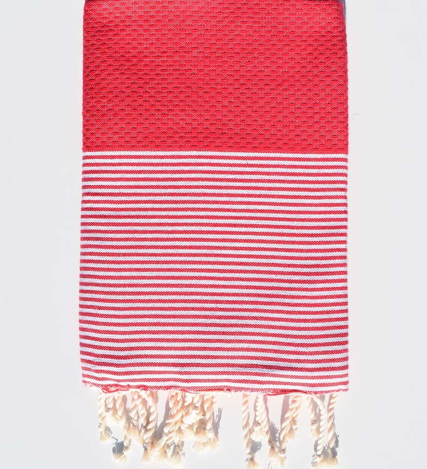 Fouta nid d'abeille framboise Fouta Tunisia - 1