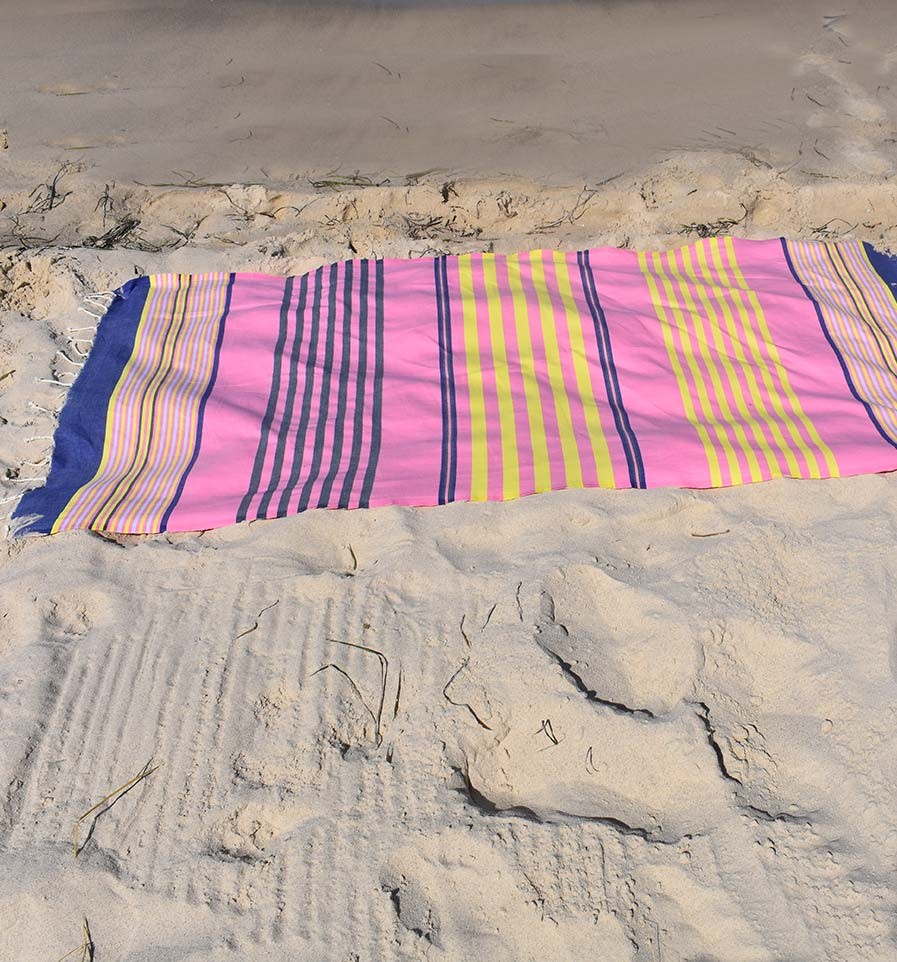 Fouta 5 couleurs rose, bleu denim, jaune, gris clair et anthracite Fouta Tunisia - 5