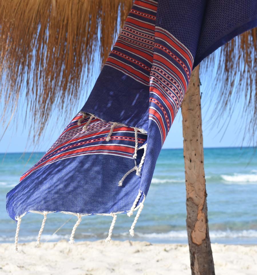Fouta arabesque bleu Fouta Tunisia - 3