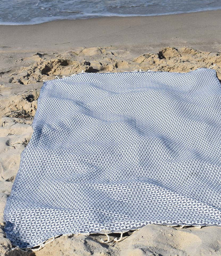 Fouta papillon bleu barbeau foncé Fouta Tunisia - 1
