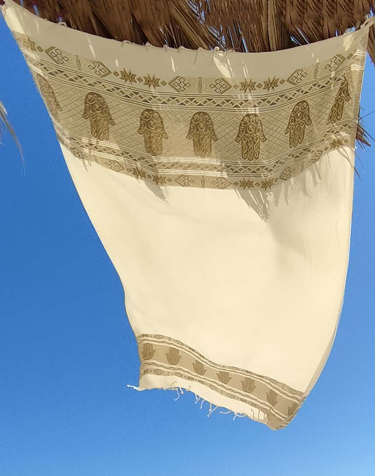 Fouta khomsa taupe Fouta Tunisia - 1