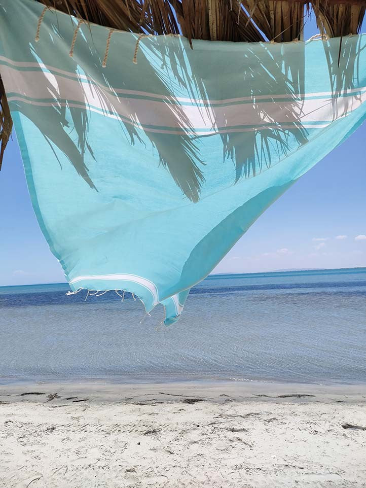 Fouta Plate bleu pastel Fouta Tunisia - 2