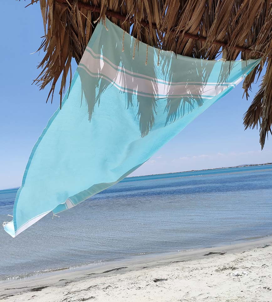 Fouta Plate bleu pastel Fouta Tunisia - 3