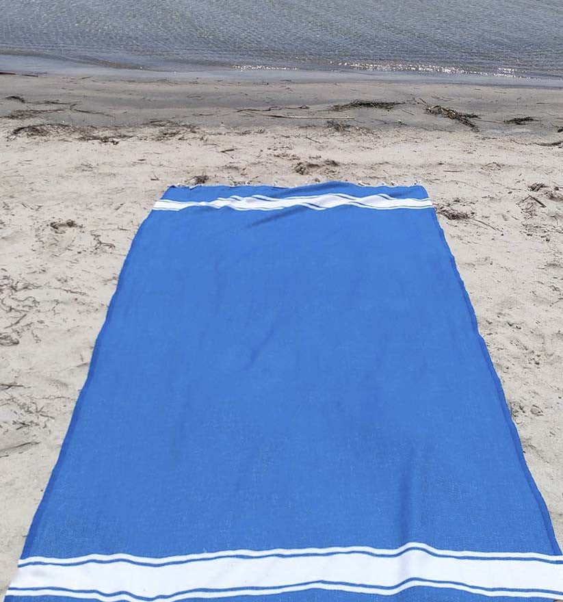 FOUTA PLATE  bleu électrique Fouta Tunisia - 1