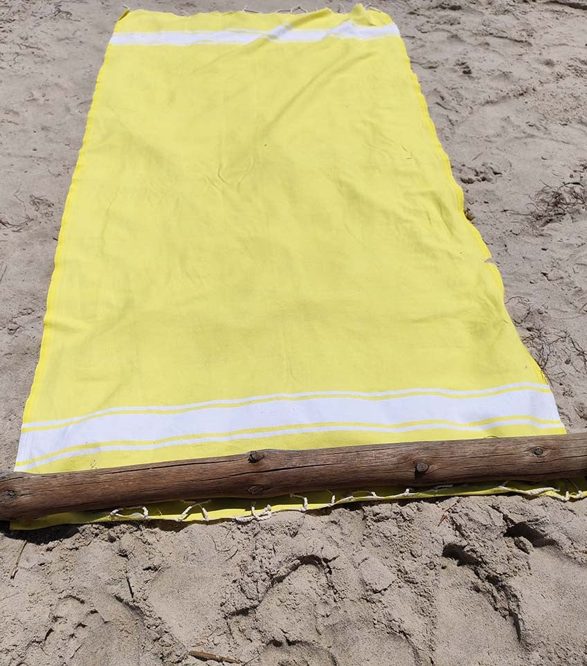 Fouta Plate jaune fluo clair Fouta Tunisia - 1