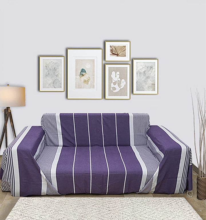 Jeté plate violet foncé  - 1