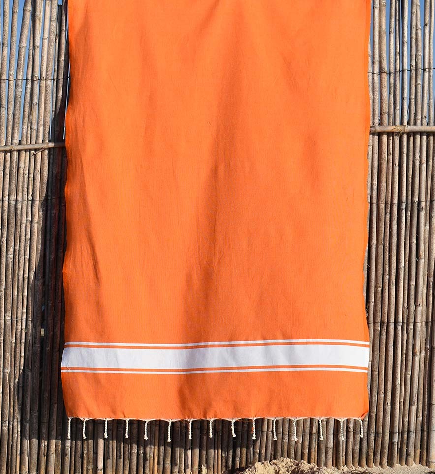 Fouta plate orange vif Fouta Tunisia - 4