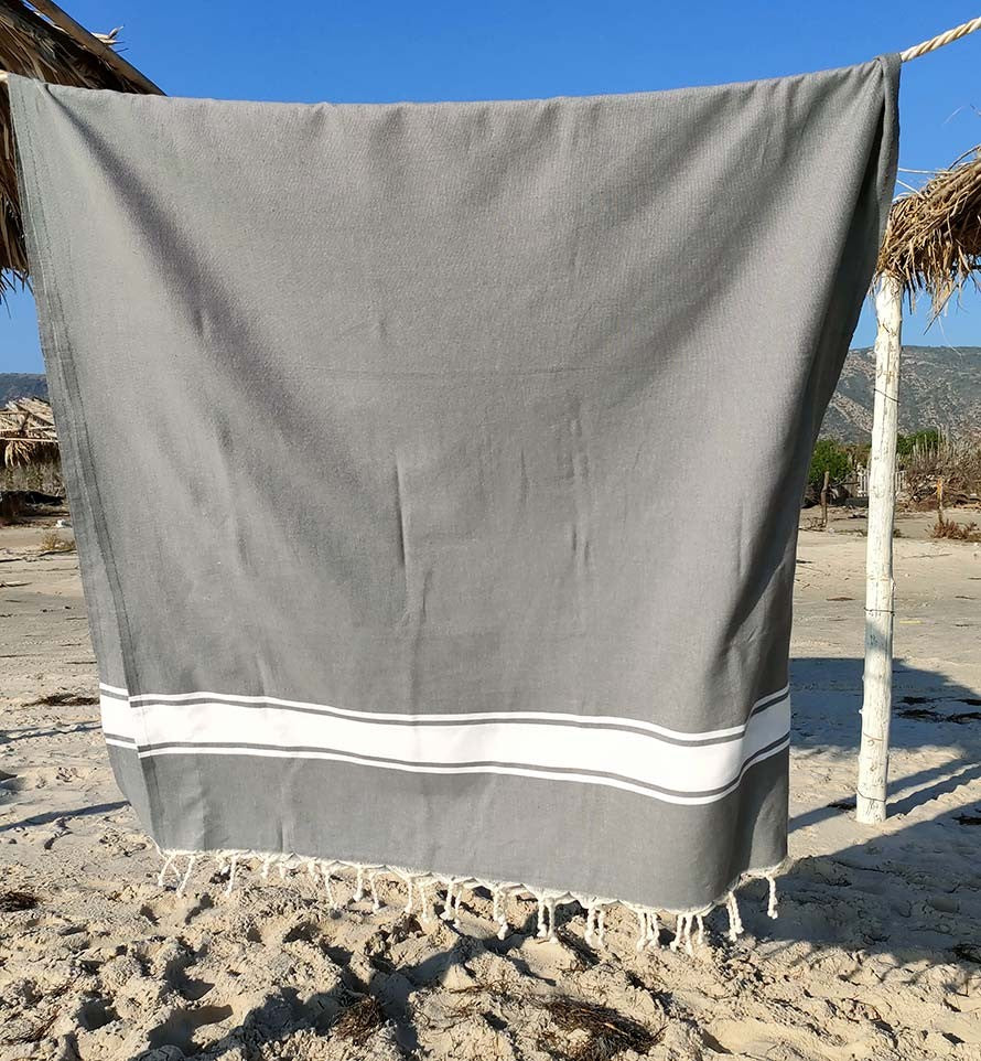 Fouta plate gris moyen Fouta Tunisia - 1