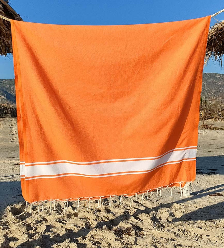 Fouta plate orange vif Fouta Tunisia - 3