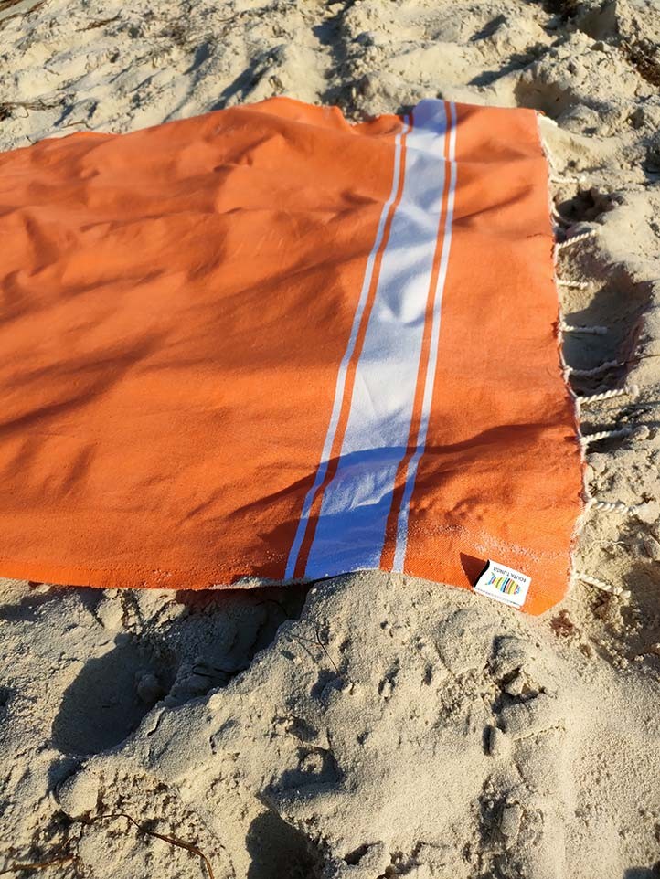 Fouta plate orange vif Fouta Tunisia - 5