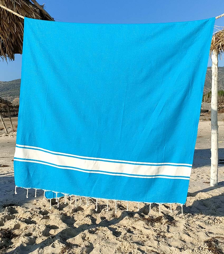 Fouta Plate bleu azur Fouta Tunisia - 1