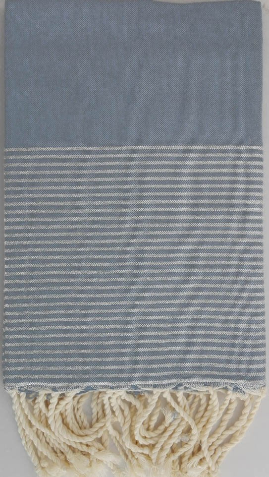 FOUTA Lurex plate bleu guède 