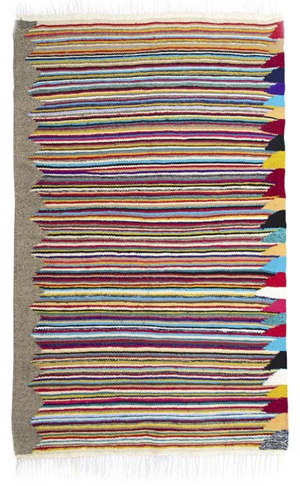 Kilim vintage en laine coloré Fouta Tunisia - 1