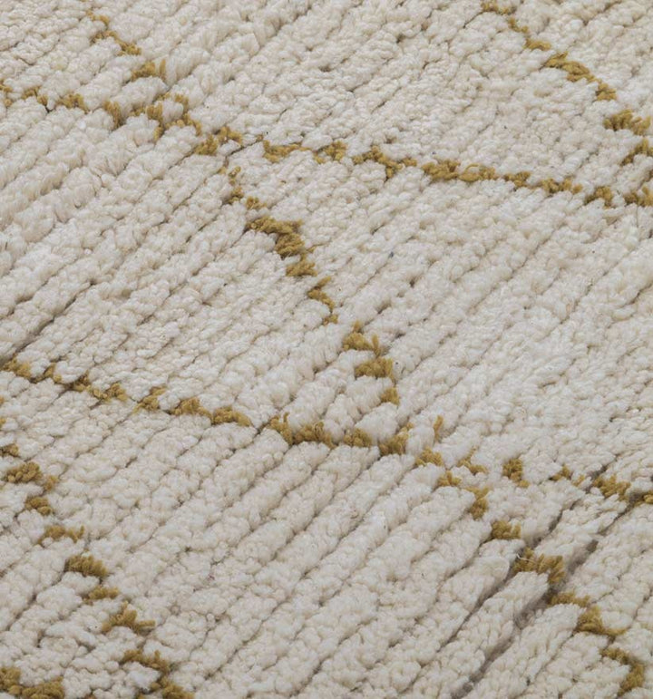 Tapis berbère en laine écru naturel à losanges Fouta Tunisia - 2