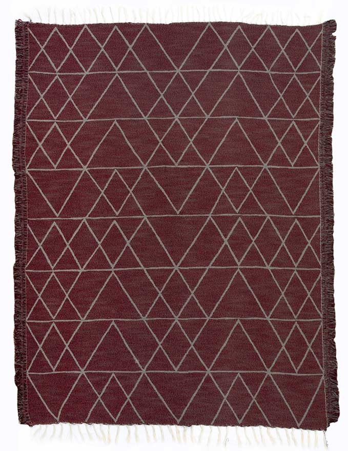 Tapis margoum en coton couleur rouge foncé Fouta Tunisia - 1