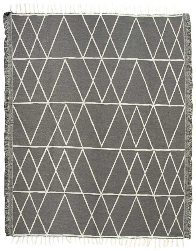 Tapis margoum gris acier Fouta Tunisia - 1