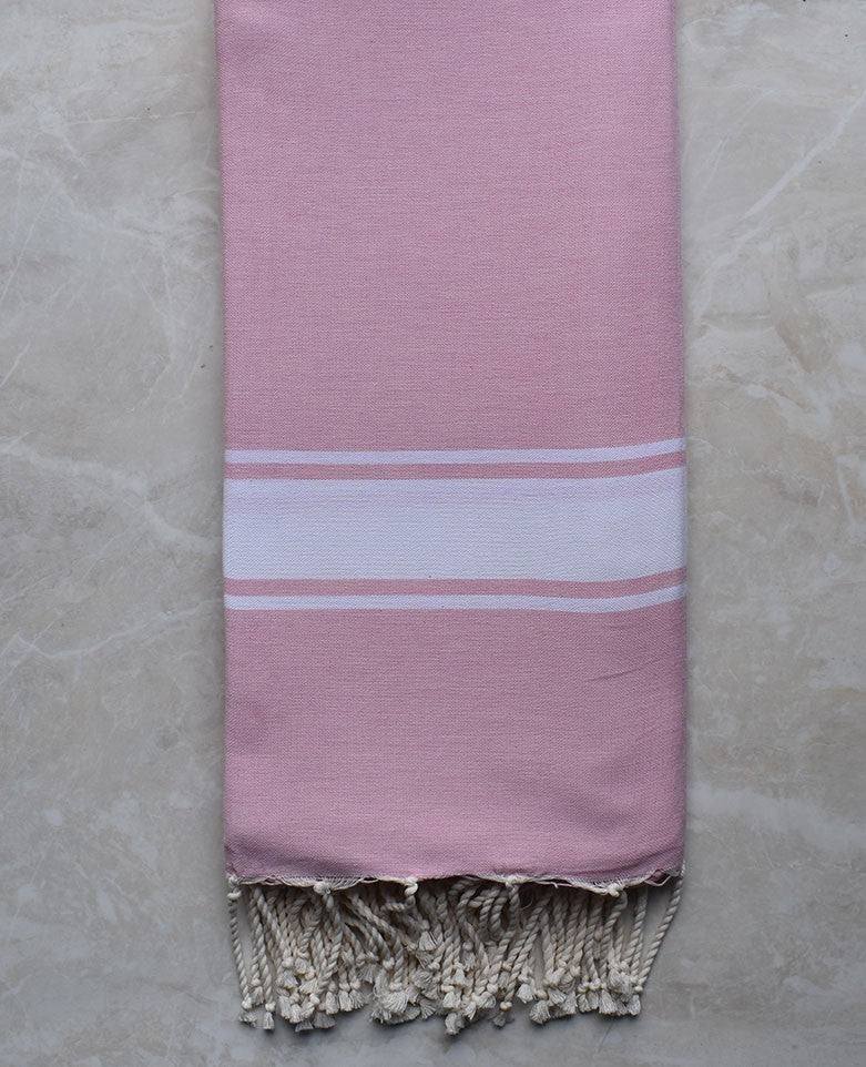 Jeté rose dragée 2m/2m Fouta Tunisia - 1