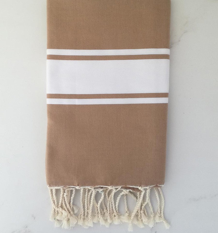 Fouta Plate beige sépia Fouta Tunisia - 1