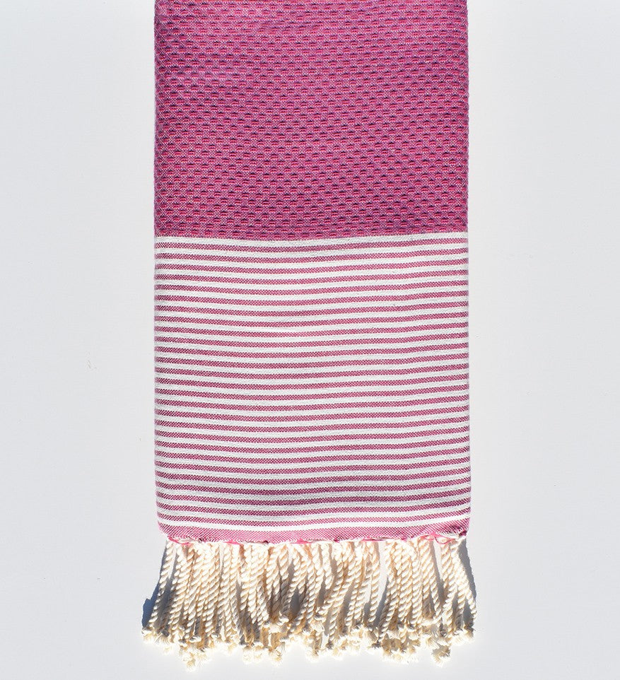 Fouta nid d'abeille rose violet Fouta Tunisia - 1