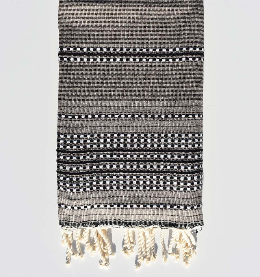 Fouta arabesque grège et taupe Fouta Tunisia - 1