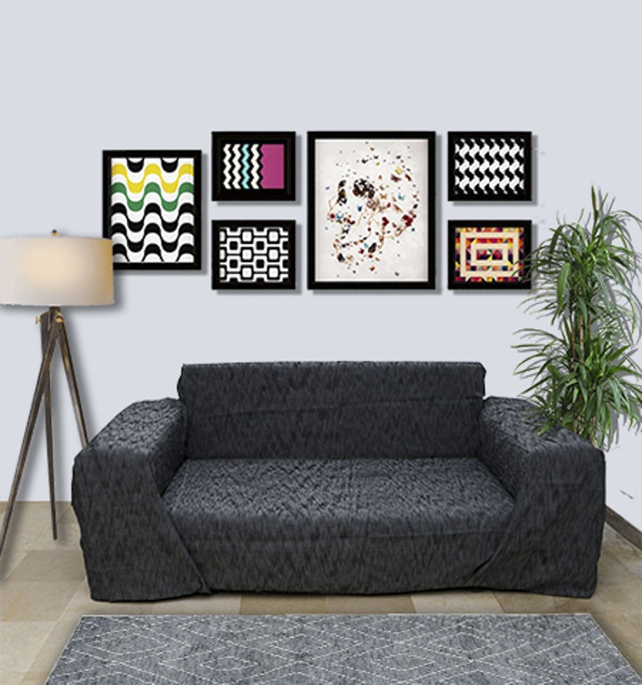 Jeté flammé gris noir Fouta Tunisia - 1