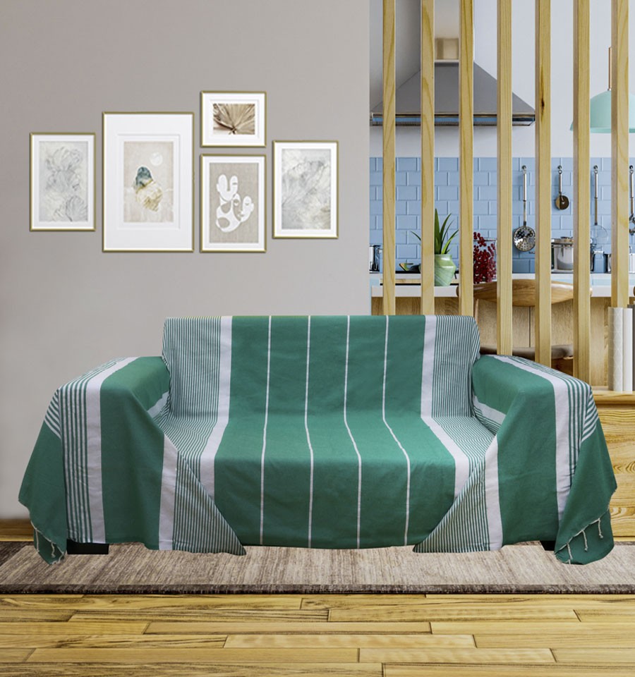 Jeté Fouta vert 2m*3m Fouta Tunisia - 1