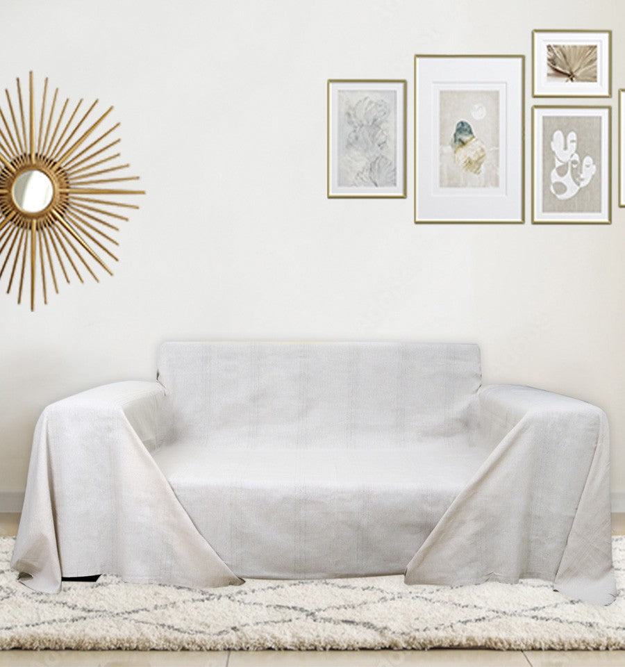 Jeté de lit blanc argile Fouta Tunisia - 1