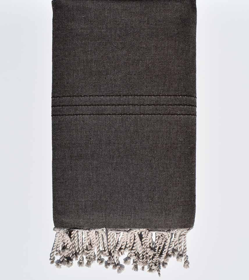 Jeté de lit marron foncé Fouta Tunisia - 1