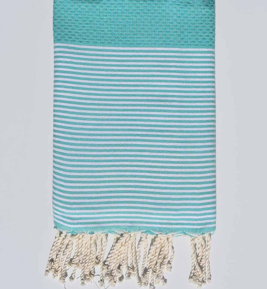 Fouta nid d'abeille vert opaline Fouta Tunisia - 1