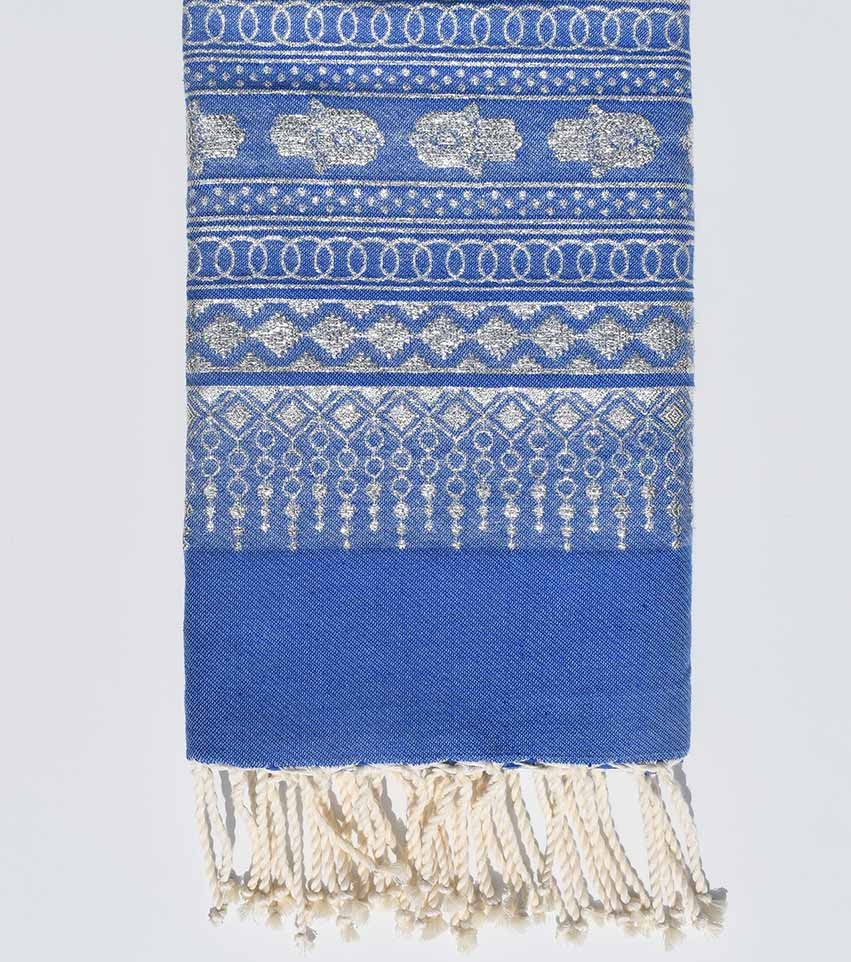 FOUTA KHOMSA Bleu outremer Fouta Tunisia - 1
