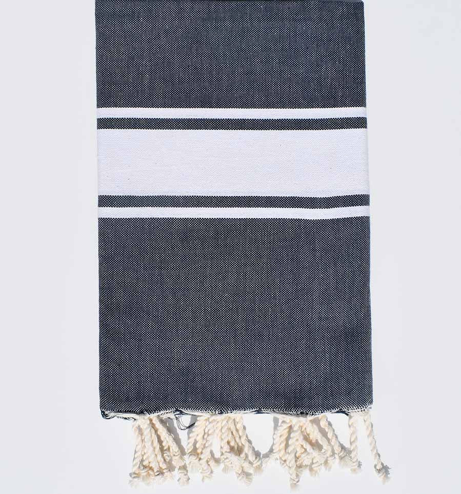 Fouta Plate bleu jean foncé Fouta Tunisia - 1