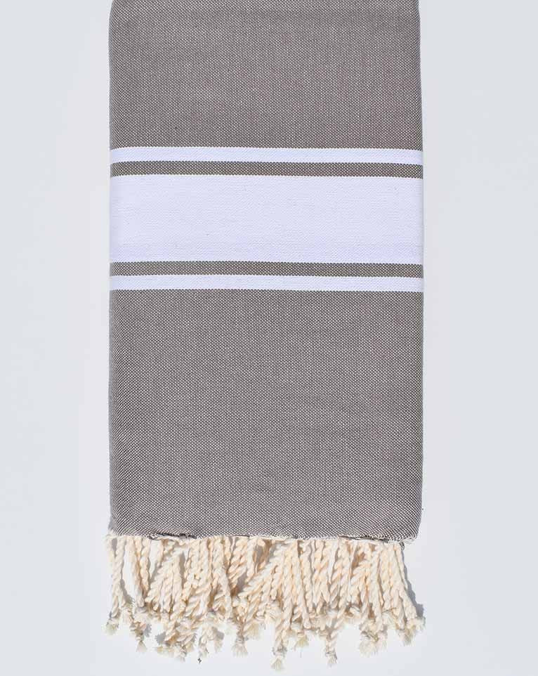 Jeté taupe clair 2m/2m Fouta Tunisia - 1