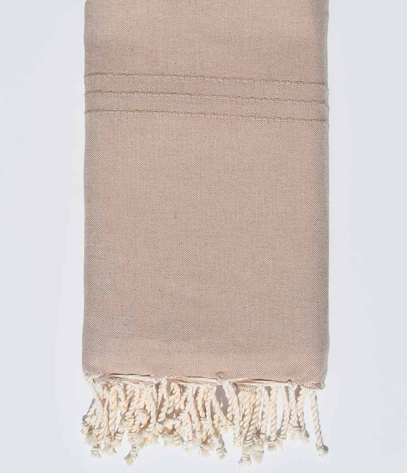Jeté moyenne beige taupe très clair 1.5m*2.5m Fouta Tunisia - 1