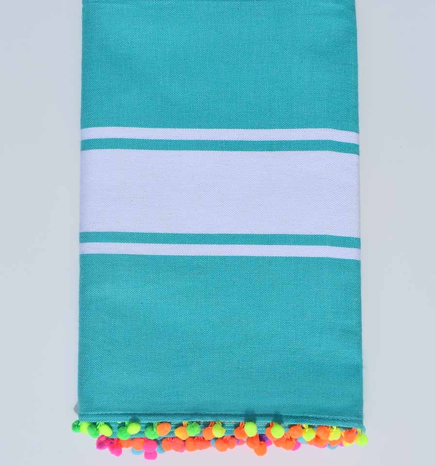 Fouta plate mers du sud avec pompons Fouta Tunisia - 1